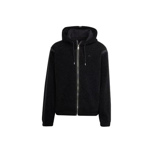 adidas Originals Fleece Hooded Long-Sleeve Jacket for Men, Black S чёрный