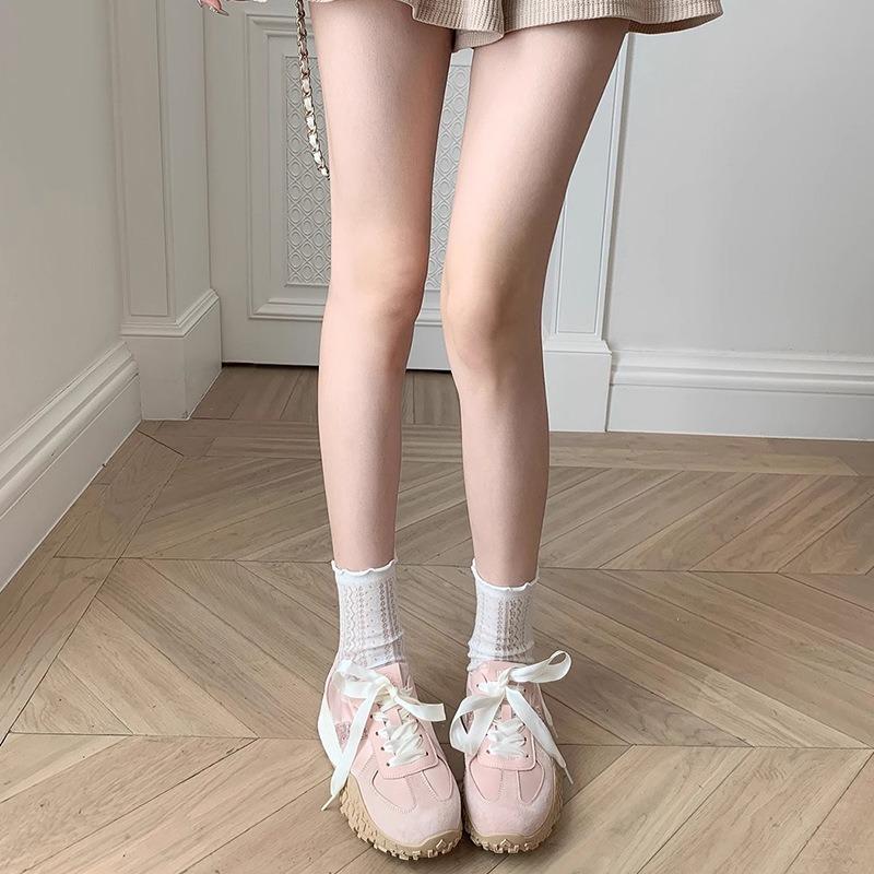 Silver Platform Heightening Shoes Casual Sports Versatile Grandma Shoes Little White Shoes