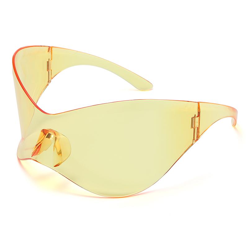 Protective Glasses New Oversized Y2K Punk Rimless Sunglasses Women Men Brand Designer Shades Hip Hop Sport One Piece Sun Glasses