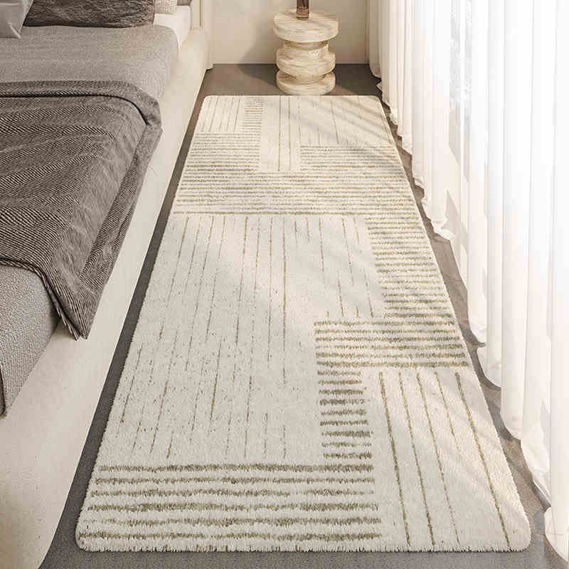 Carpet Bedroom Wabi-sabi Style Ins Bedside Blanket Bed In Front of the Long Strip Living Room Coffee Table Window Cushion