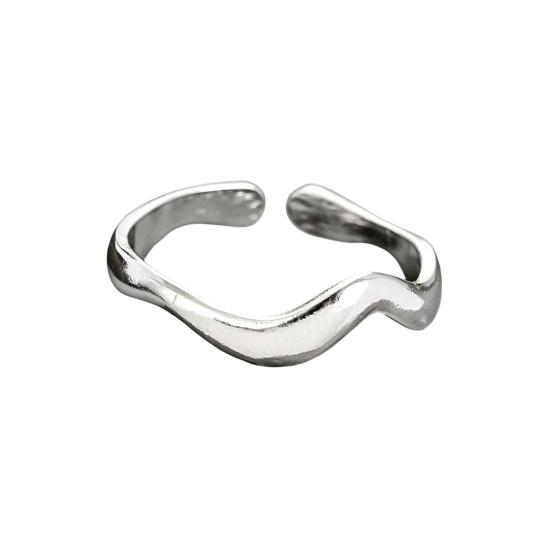 Thumb Ring Irregular Line Shape Adjustable Opening Design Finger Ring Stainless Steel Finger Band Versatile Jewelry Gift