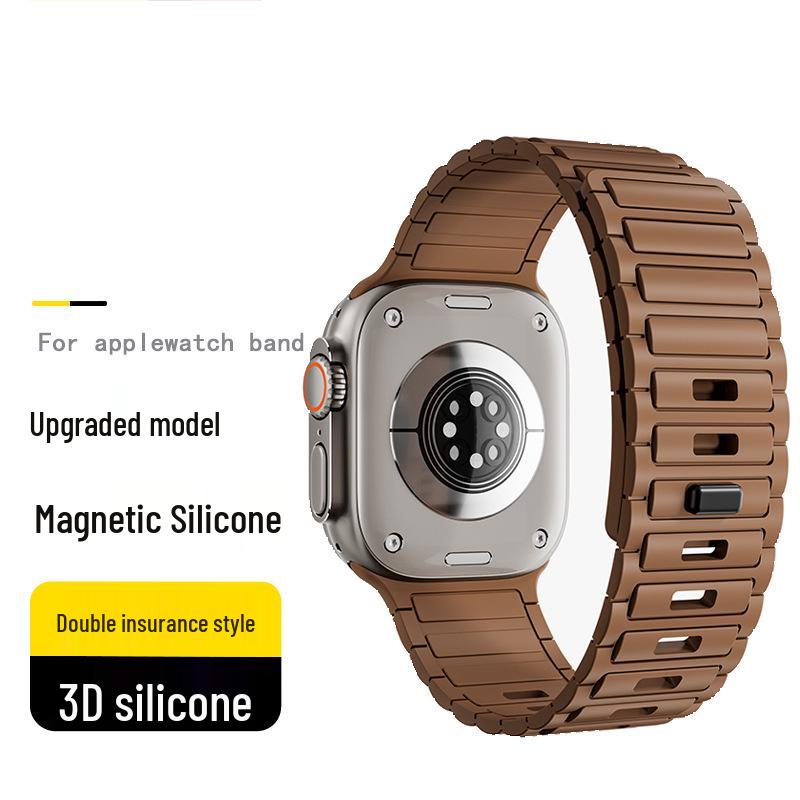 Магнитный силиконовый ремешок для Apple iWatch 9/S10/Ultra 42-49MM