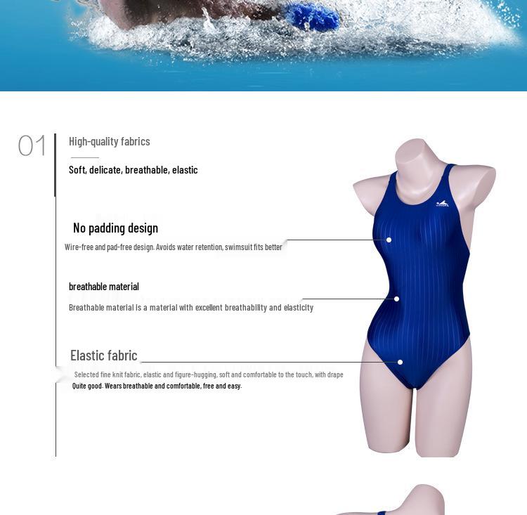 Maillot de bain triangle imperméable rayé style athlète Yingfa Y922