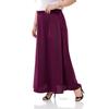 Women's Plus Size Flared Satin Long Black Skirt with Elastic Waist Back