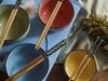 Set of 4 Bowls Chopsticks For Ramen Rice Porcelain Asian Kitchen
