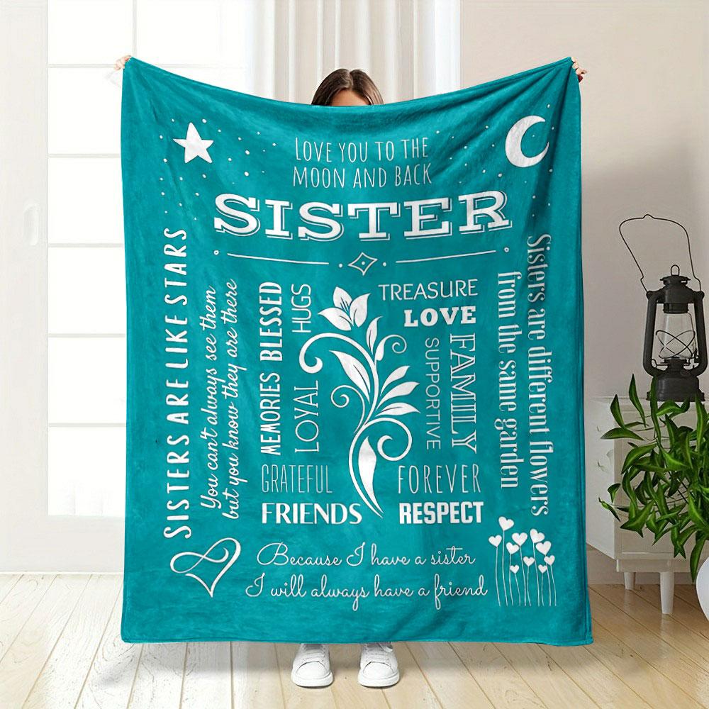 Sister Themed Cozy Blanket Bedroom Blanket for Livingroom Couch Lunch Break Soft Throw for Friend's Festival Gift