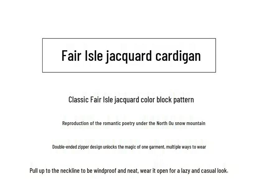 Betu Women's Fair Isle Double-Zip Knit Cardigan