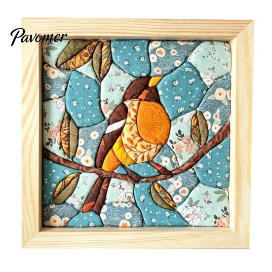 Kein Nähen Quilt Kunst No-Sew Japanisches Stoff-Set, DIY Mosaik-Sets für Erwachsene Anfänger, Gestepptes Wand-Handarbeitsprojekt Handwerk mit Rahmen & Werkzeugen, Sets, Geschenke