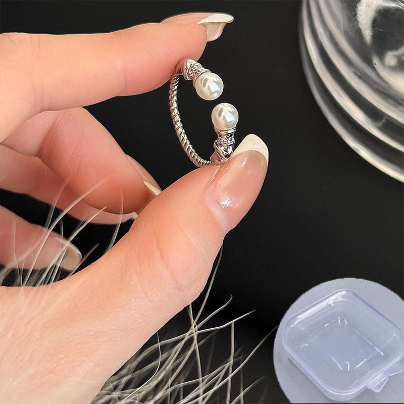 Luxury Zircon Pearl Open Ring: High-End Versatile Fashion Jewelry for a Chic Statement