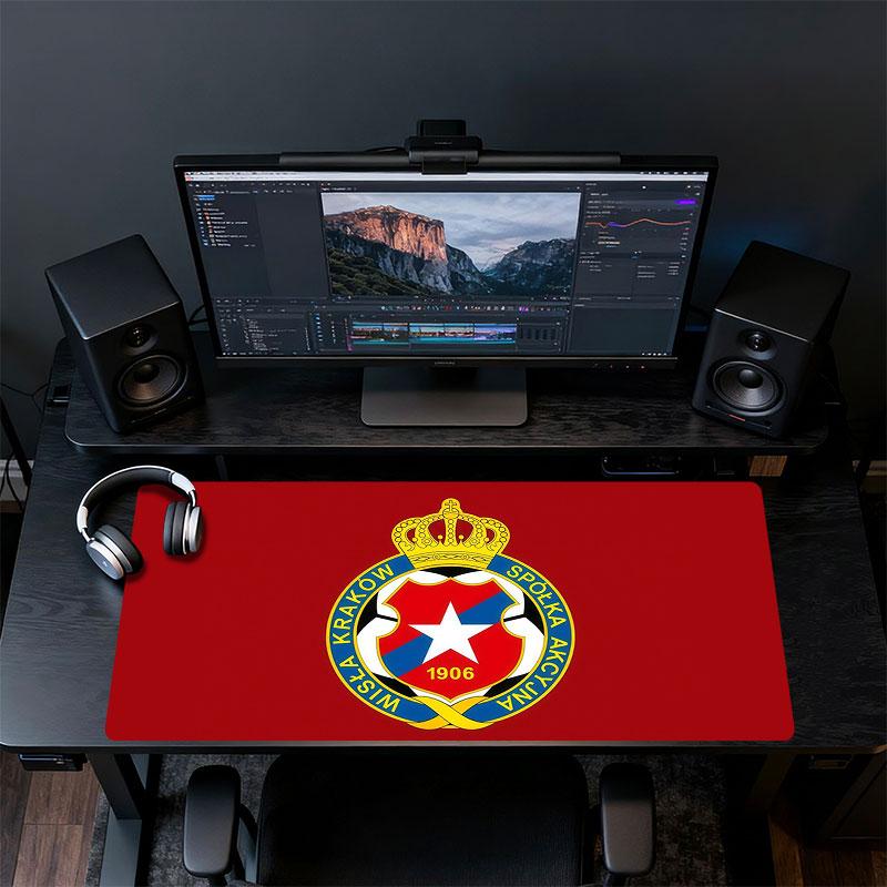 Wisla Krakow logo Mouse Pad, Large Gaming Desk Mat, Non-slip XXL Mousepad for Laptop & Tablet, Mini PC Playmat with Stitched Edges