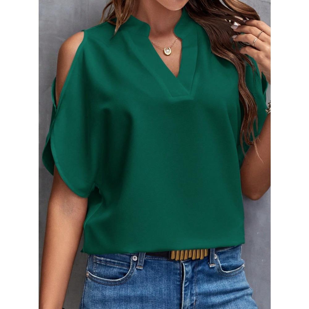 IHUASU Women's Summer V-neck Fashion Sleeved Women's Top