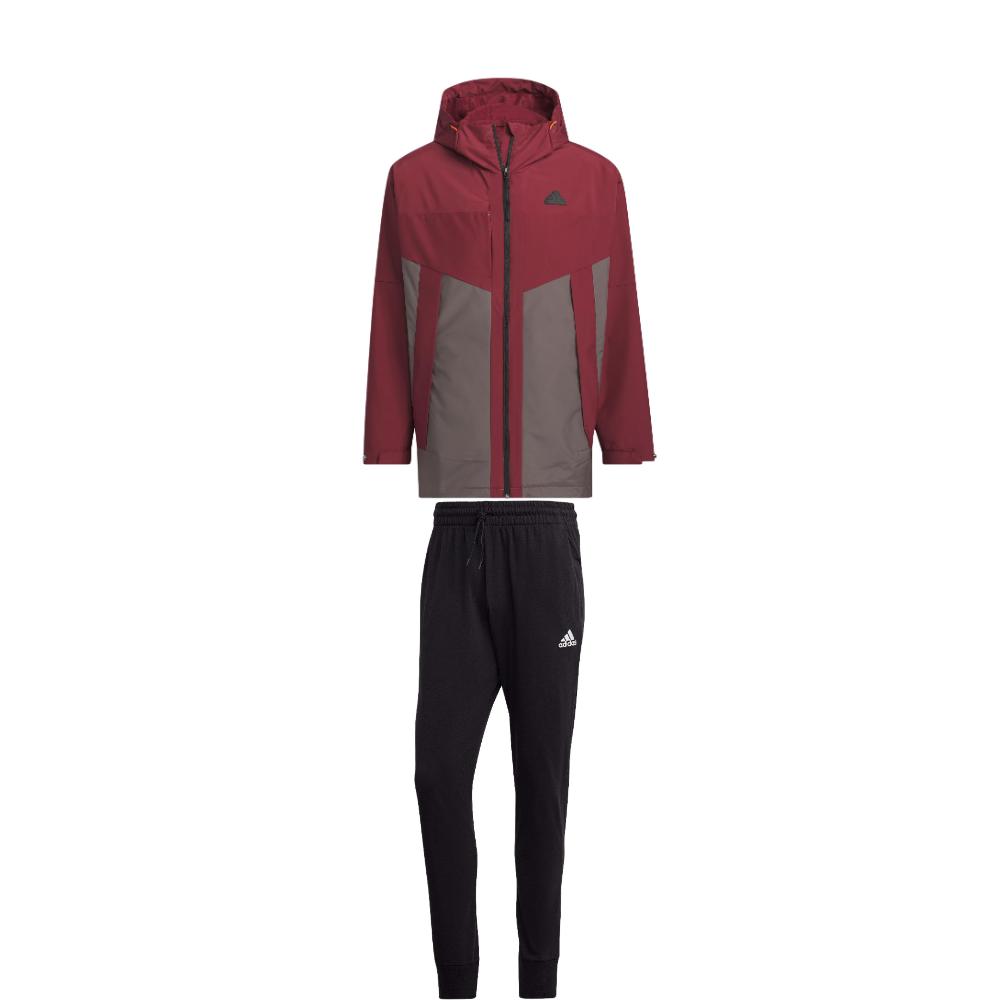 

Adidas Windproof Zipper Hooded Jacket With Drawstring Breathable Comfortable Long Pants Casual Sports Suit Men Sportswear JE8577+IC9417 S