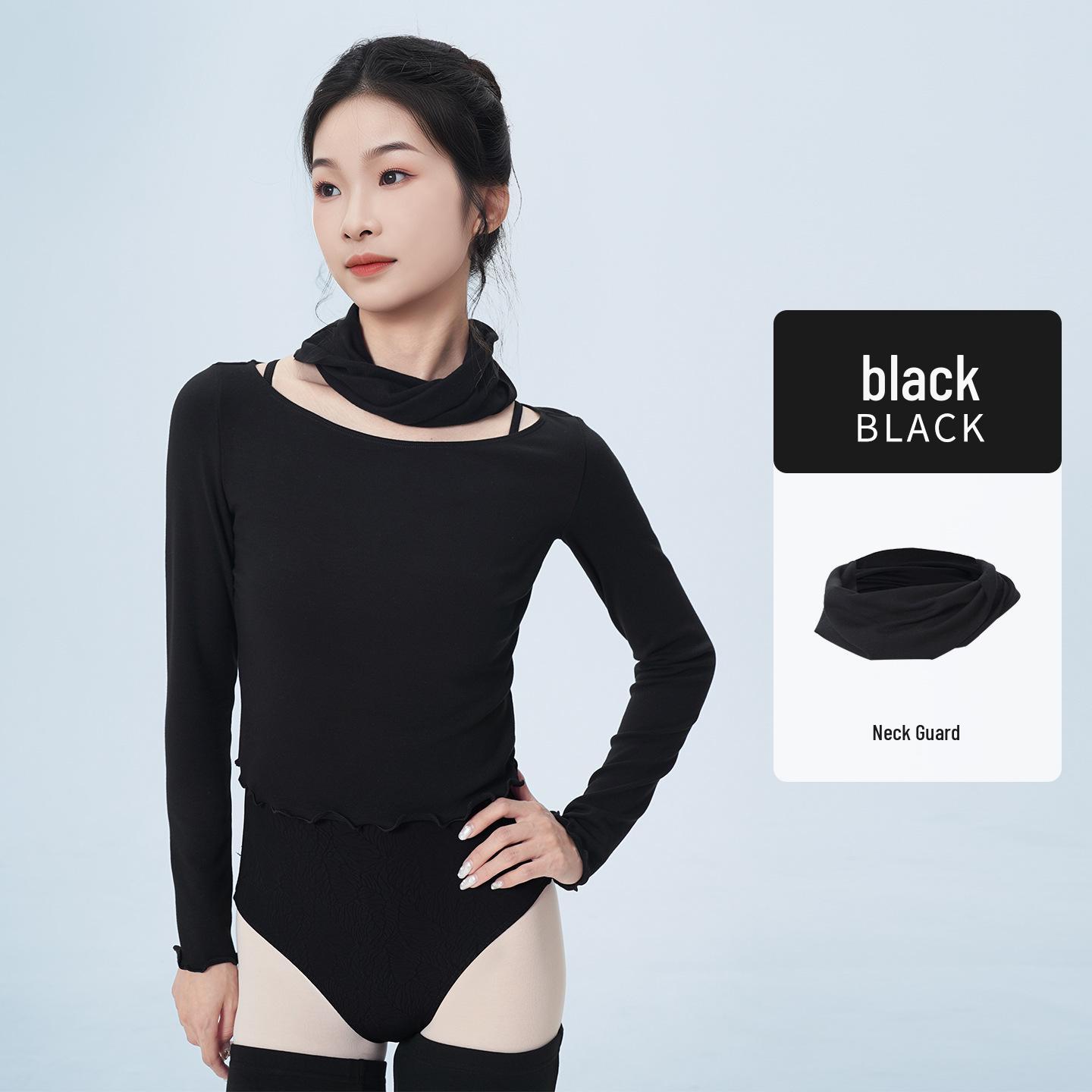 Women s Off-Shoulder Long Sleeve Knit Top for Yoga and Dance Warm Body-Shaping AutumnWinter Wear M 1000₽