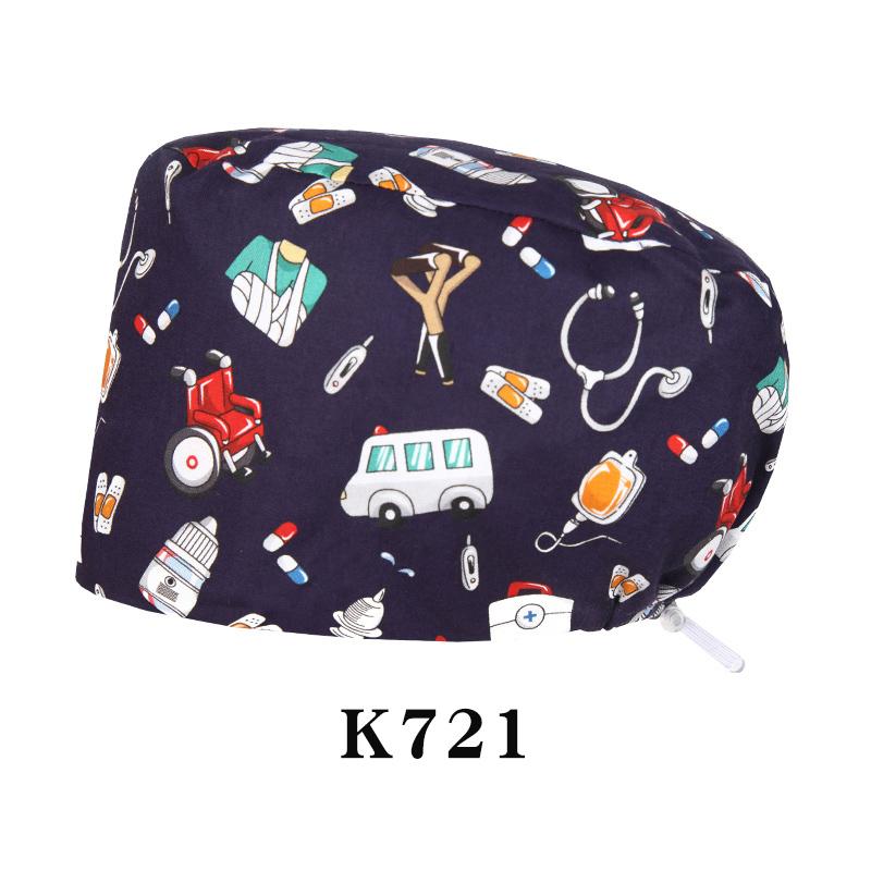 Fashionable Digital Printed Medical Hats for Women Men Breathable Soft Nursing Caps TOOTH Pet Clinic Surgical Scrubs Hat