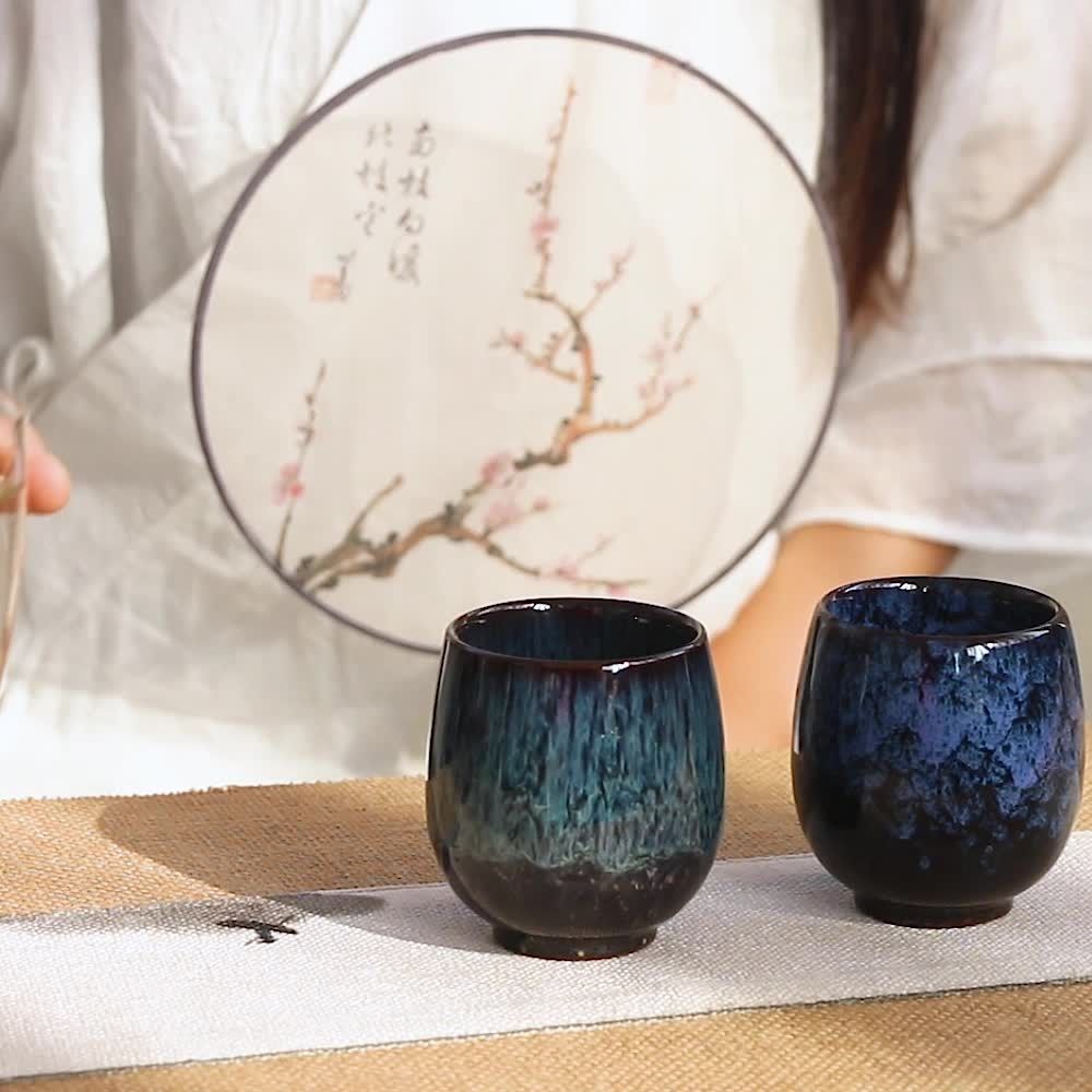 Creative Kung Fu Ceramic Teacup Drinkware Kiln Transformation Tea Bowl Porcelain Japanese Style Water Cup