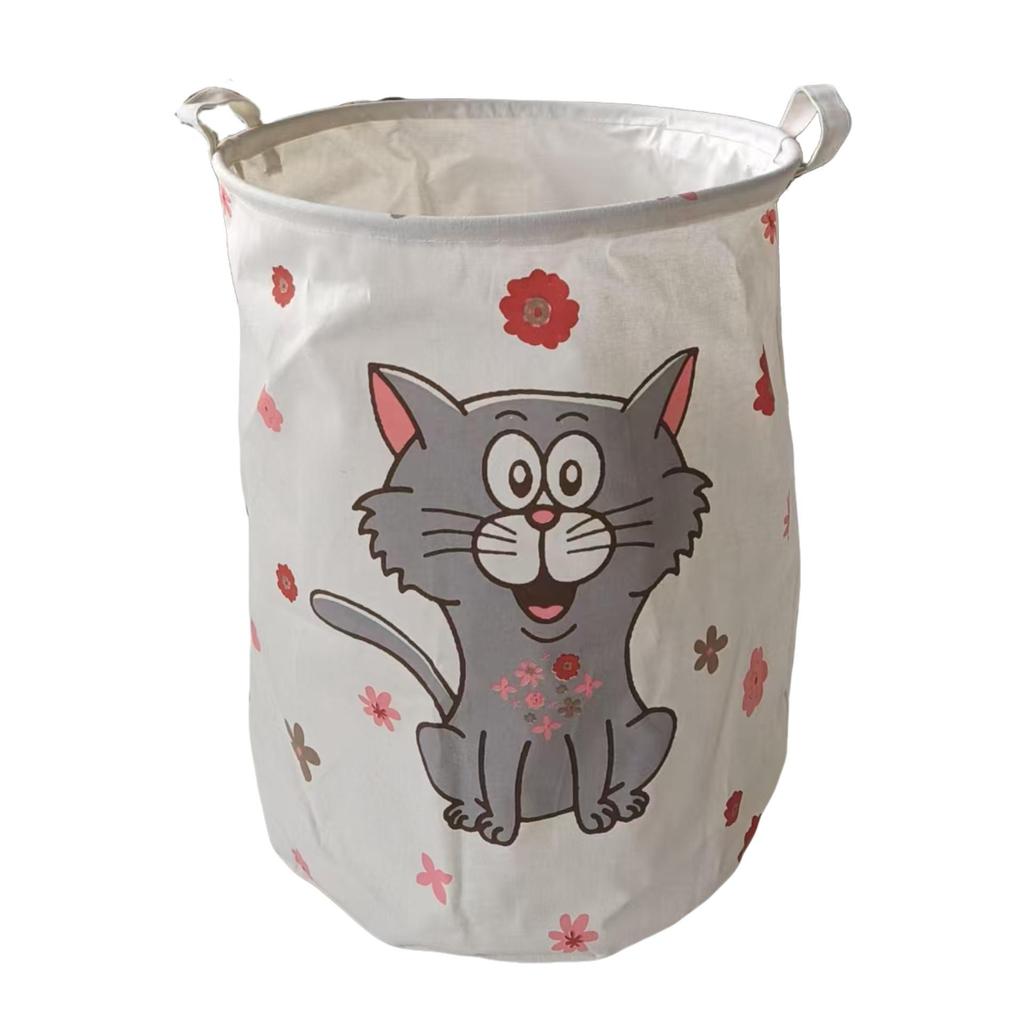 Foldable Waterproof Cartoon Fabric Laundry Basket