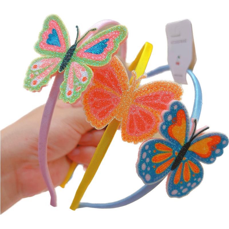 6pcs  Glitter Butterfly Headbands for Girls Teens Toddlers Kids Child Hairbands Party Hair Accessories