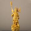 Boxwood Tv Characters Statue Five Banners Guan Yu God of Wealth Home Living Room Sculptures
