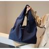 Contrasting Color Letter Casual Handbag 2025 New Simple Korean Style Shoulder Bag Lazy Style Simple Canvas Bag Women