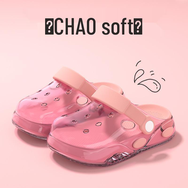 Bonbonfarbene Kinder-Clogs, Niedliche Cartoon-Sommer-Baby-Hausschuhe mit Kollisionsschutz-Zehenkappe für Jungen und Mädchen.