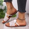 Plus Size Fashion Sandals Summer New Round Toe Open Toe Cutout Breathable Woven Mesh Simple Flat Everyday Casual Slippers