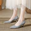 Soft Leather Concise Ladies Office Shoes  Spring Shallow Comfort 6.0cm High Heels Women Pumps Dress Pointy Toe Wedding Shoes