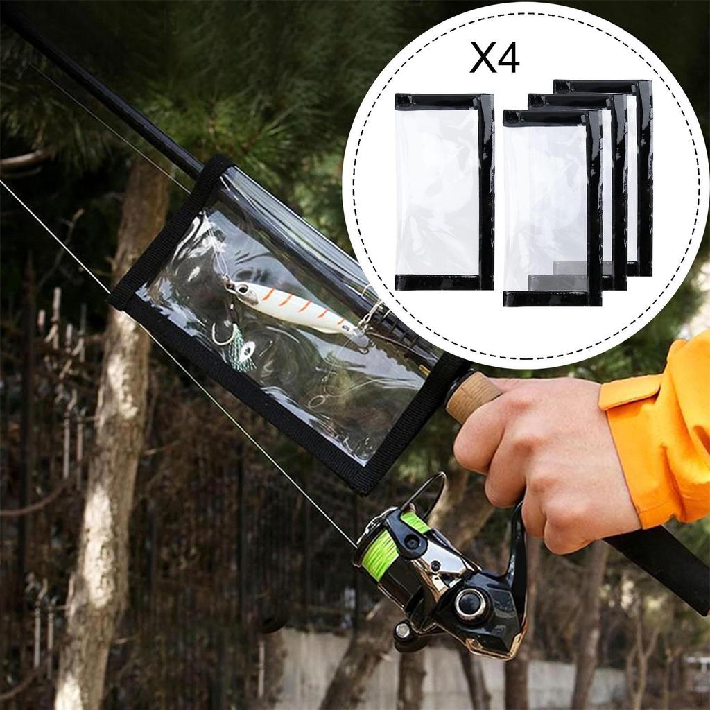 4 Pieces Fishing Lure Wraps Hook Covers Transparent Protection Storage Bags