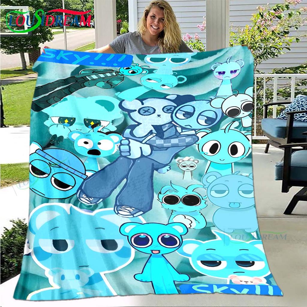 Fashion S-Sprunki Incredibox Game Four Seasons Blanket Sofa Cover Travel Bed Plush Blanket Travel Office Break Blanket Gift