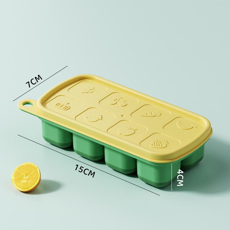 Creative Ice Cube Tray with Lid Food-Grade, Freezer-safe Ice Mold for Homemade Perfect for Infant Feeding Healthy Snack