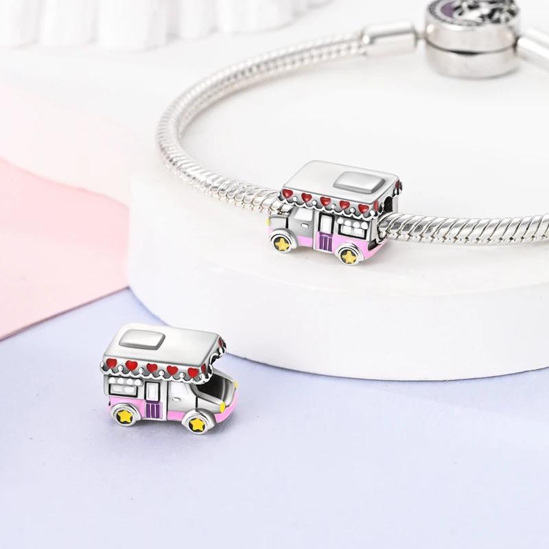 Original Charms Copper Plated Cute Heart-Shaped Stars Rv Beads Fit Bracelets For Women Jewelry Making Gifts