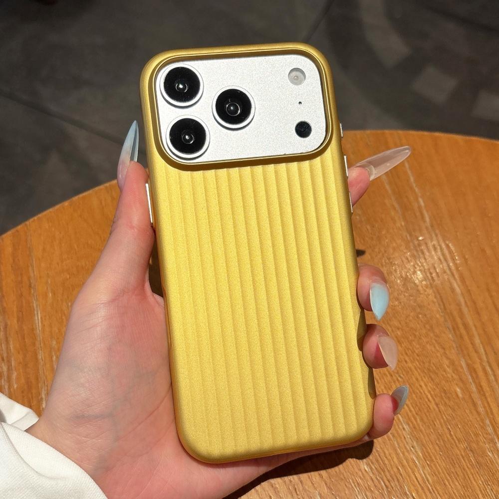 Coque de téléphone de luxe pour 17 Pro Max 16 15 14 Plus 13 12 11 Mince Texturée Rayée Bagage Ondulée Housse antichoc iphone 11 jaune
