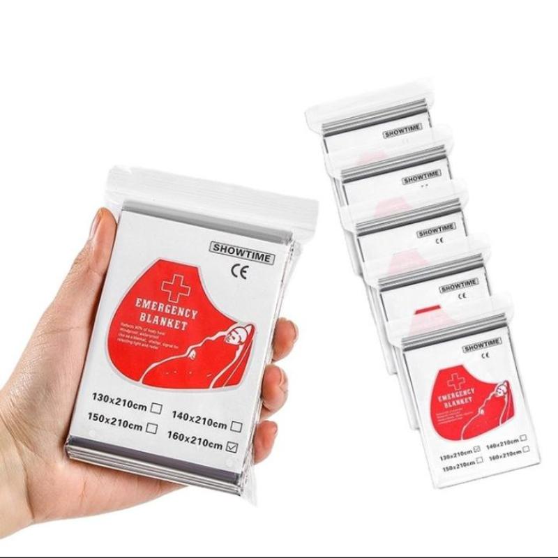 1/3/5Pcs Emergency Blanket Outdoor Survival First Aid Kit Windproof Insulation Lifesaving Pet Foil Thermal Military Rescue Blank