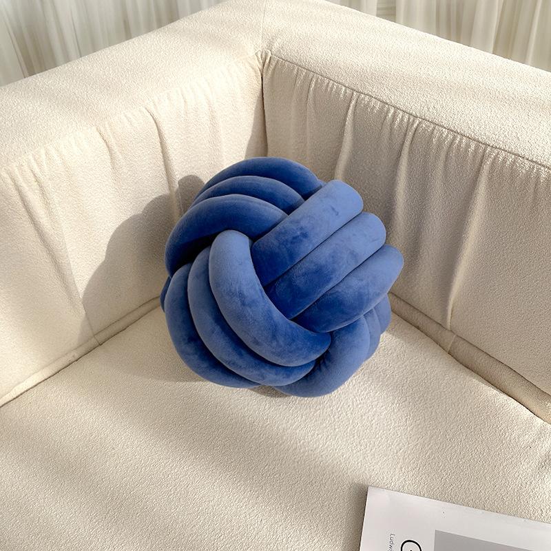 Soft Throw Pillow Hand Knot Cushion Sofa Round Handmade Knotted Ball Car Bedding Stuffed Pillow Bed Living Room Chair Home