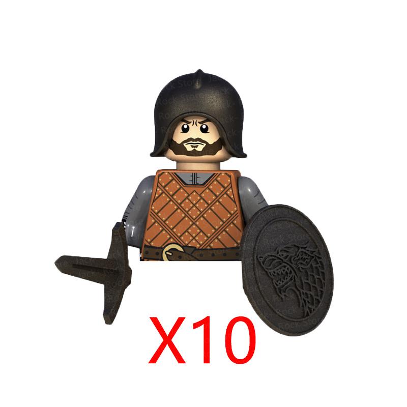 Military Building Blocks Solider Figures Gifts Toys Movie Science Fiction Series Medieval Knight Legion Weapons Shield Flag MOC