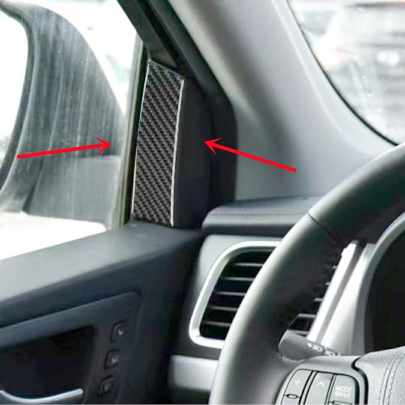 Carbon Fiber Car A-Pillar Inner Door Decorative Sticker Trim Strips For Toyota Highlander 15-18 Car Styling Interior