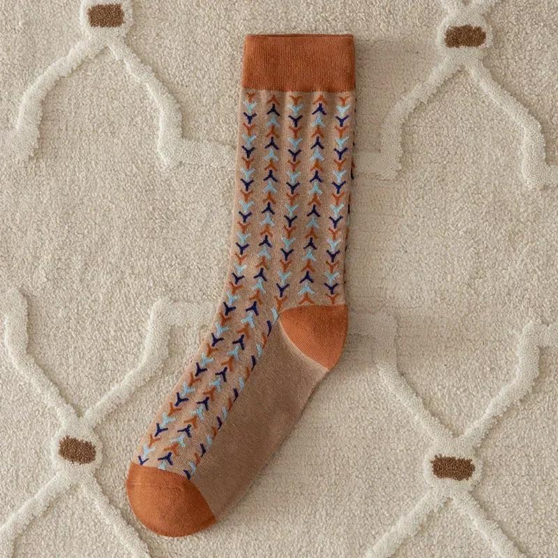 Fashion Harajuku Retro Crew Socks Women Korean Style Vintage Streetwear Women Socks College Style School Girls Cotton Long Socks