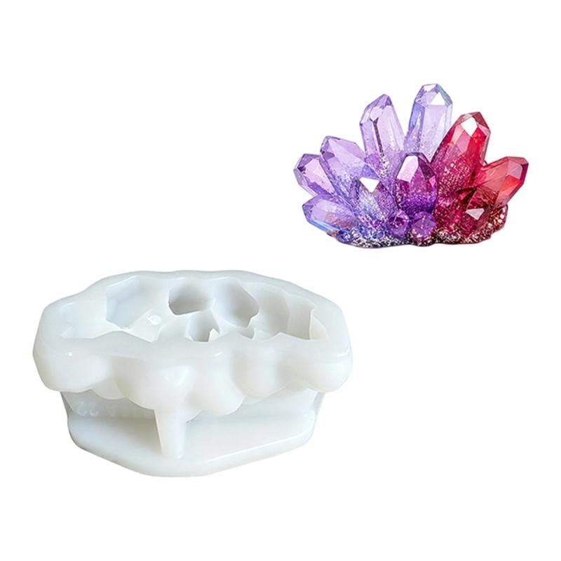 Flexible Silicone Crystal Molds with Raised and Recessed Cavity Detail for Candle Making, Resins, and Plasters Casting