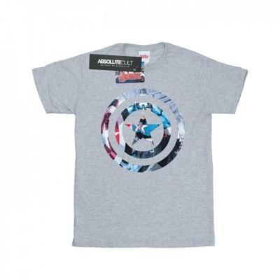 Girls Avengers Captain America Montage Symbol Cotton T-Shirt