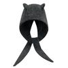 Lovely Devil Ear Knit Hat With Neck Wrap Breathable Pullover Hat For Women Daily Outfit and Outdoor Cycling Walking