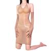5Dsexy Glossy Stockings With Tie Halter Neck Mid-Length Bodycon Dress Pure Desire Tight Transparent Stockings Dress