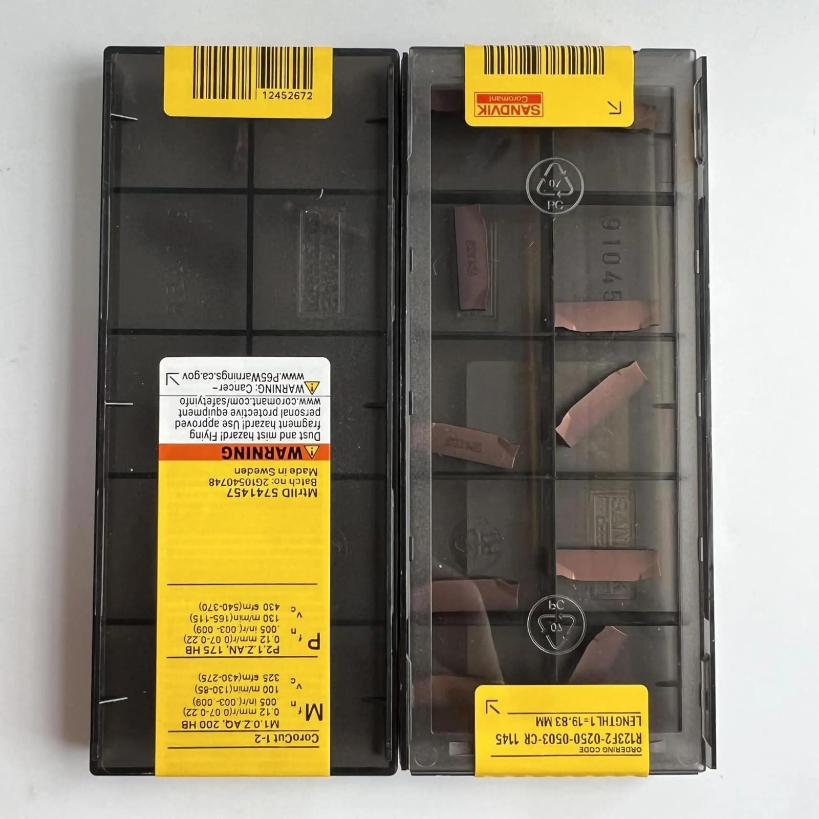 

Original Sandvik / R123F2-0250-0503-CR 1145 / CNC lathe carbide blade 10 PCS