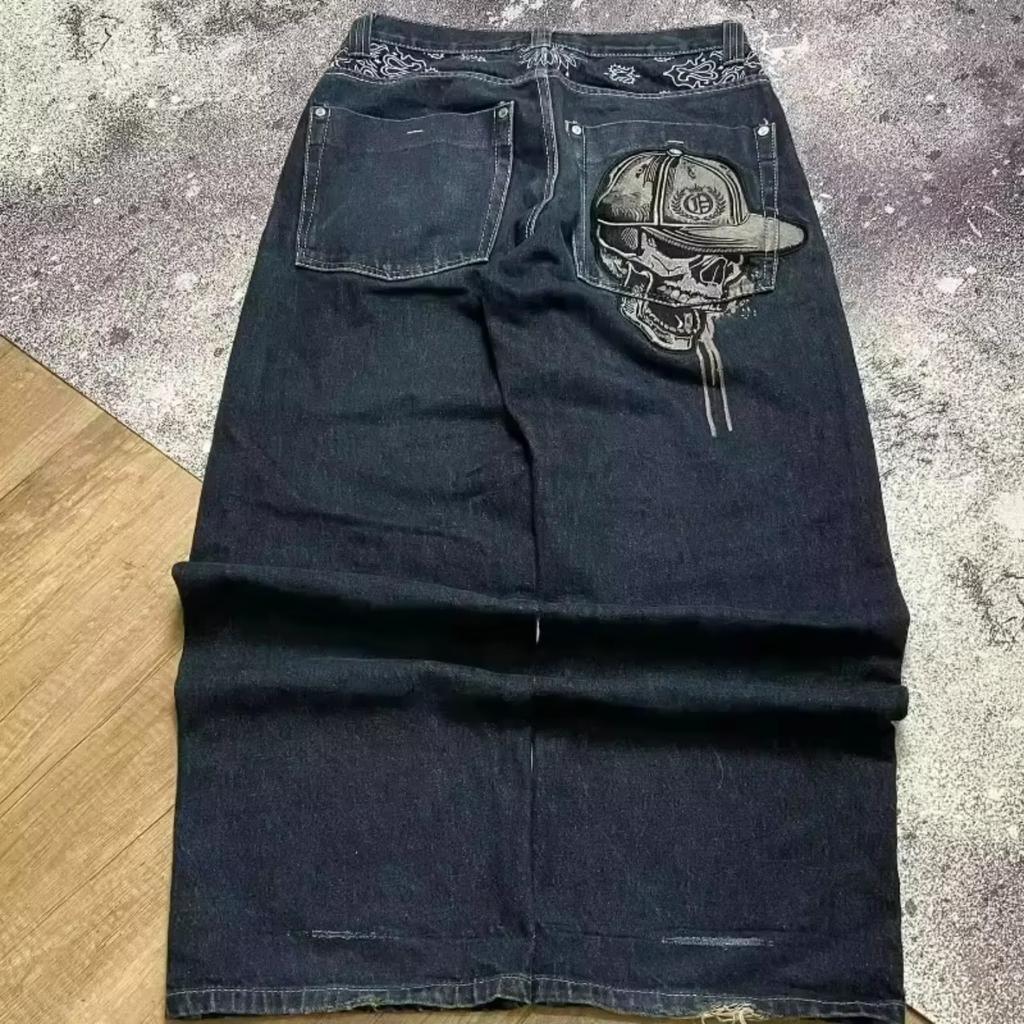 DRIPX Tendenza Street Americana Y2K Jeans Larghi Ricamati con Lettere Uomo Harajuku Nuovi Pantaloni Larghi Oversize Hip Hop Unisex Jeans a Straccio