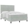 Lit à ressort vidaXL avec matelas gris clair 160x200 cm en velours 3339776