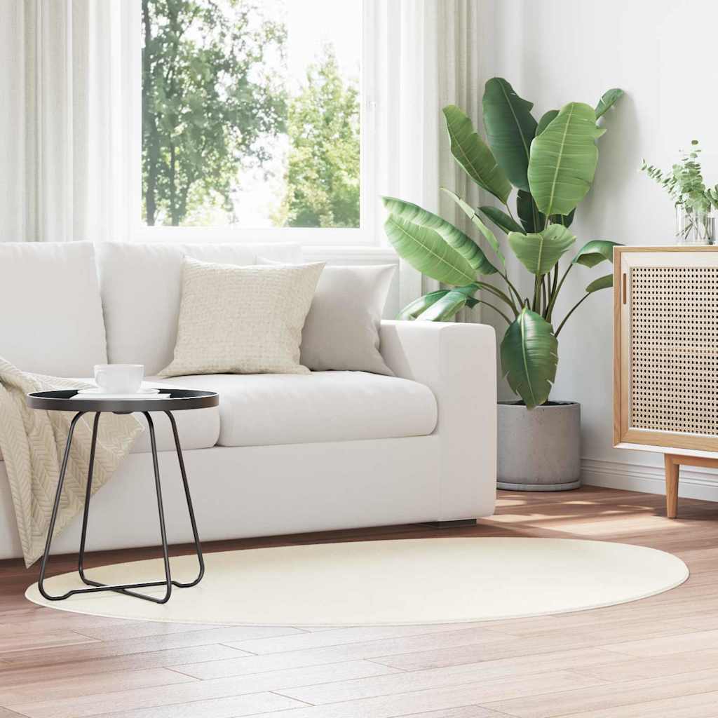 Area Rug HUARTE Cream 100 X 200 Cm Polyester