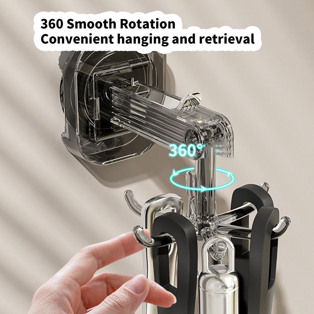 2 Pack Multifunctional 6 Claw Rotating Hook Suction Cups Swivel 360 Degree Hangers Wall Organizers Hanging Storage Rack