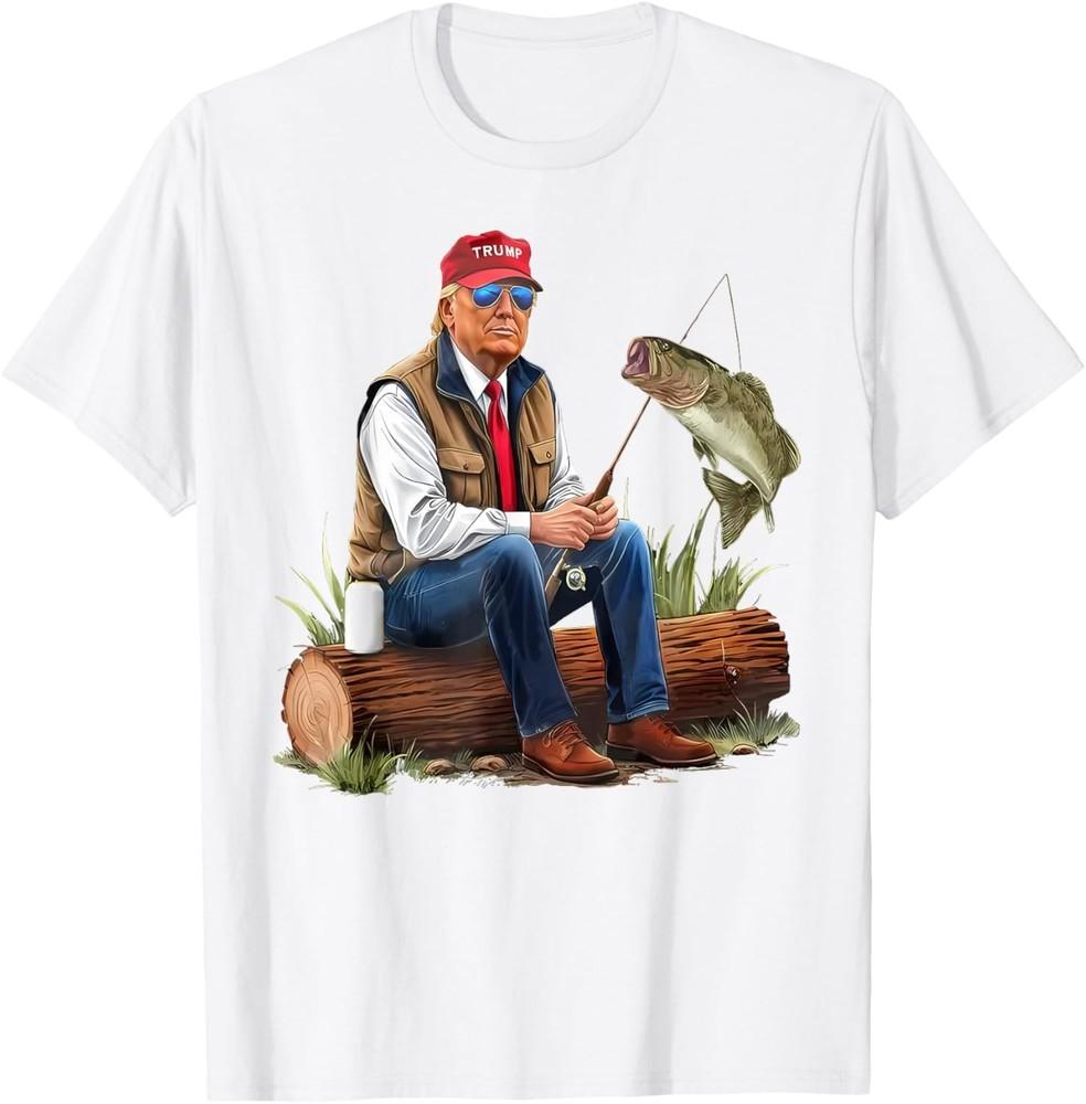 Make Fishing Great Again Funny Bass Fishing Humor Trump T-Shirt Unisex T-Shirt XXXL