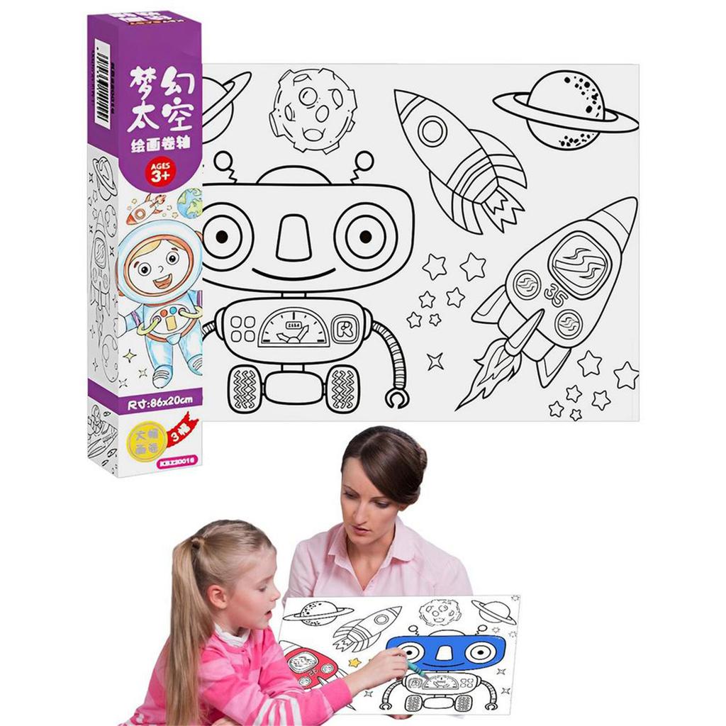 Coloring Paper Roll Drawing Toys for Children  Color Filling Paper Sticker Learning Educational Toy for Kids