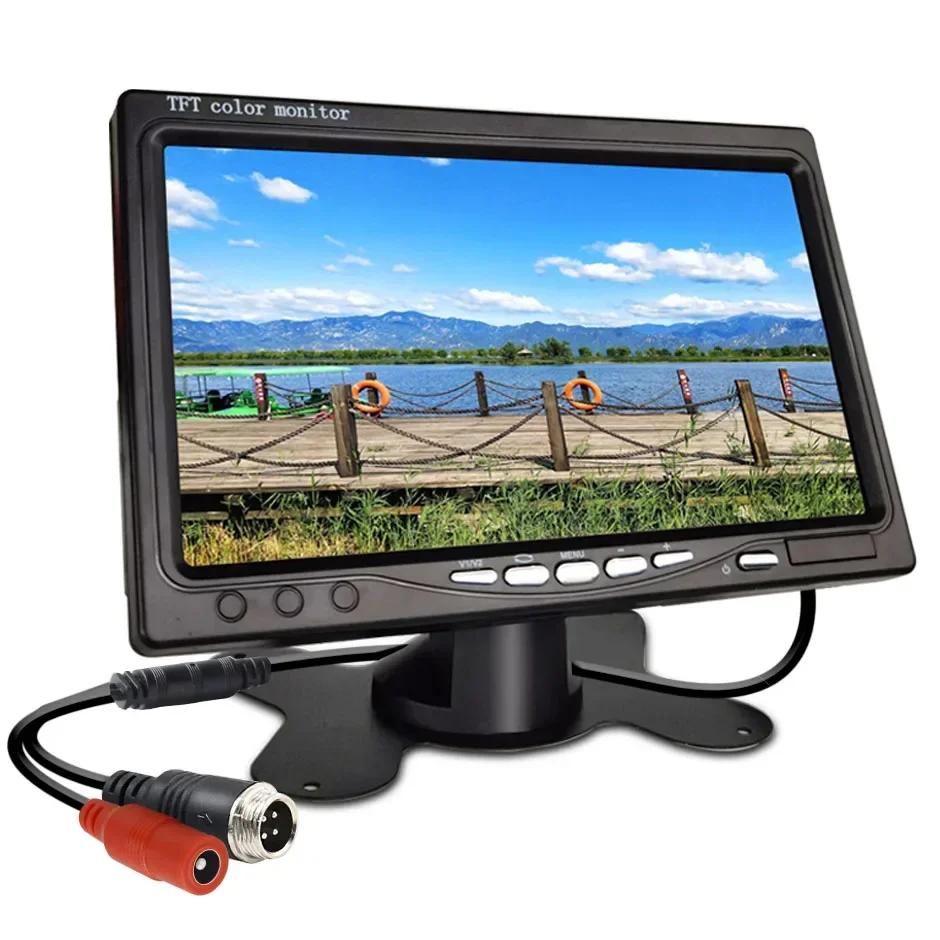 HD 7” Screen LCD 12V/24V Car Rear View Monitor for Vehicle Truck Van Lorry Rv CCTV Camper TV Backup Camera Home Furnishings
