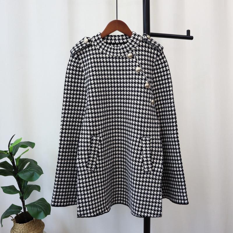 Autumn and Winter New Belt Qiandongge Knitted Double-sided Woolen Cape Coat Femininity High-end Sweater Jacket