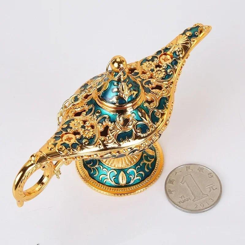 1 Pcs Metal Trumpet Ancient Magic Lamp European Retro Crafts Decoration Creative Ornaments Props Wishing Light Model Gift